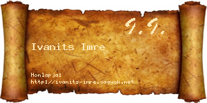 Ivanits Imre névjegykártya